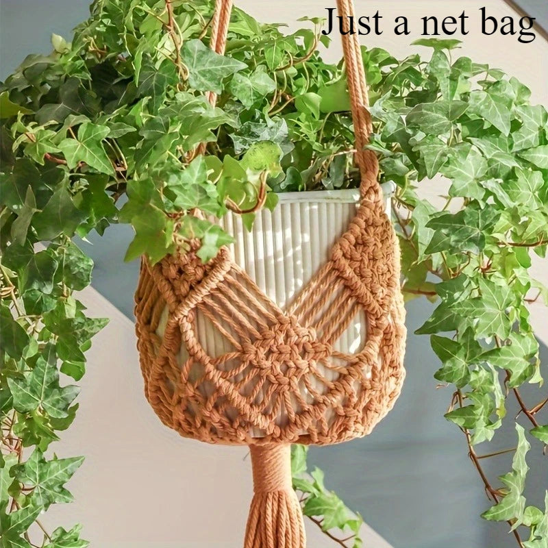 Macrame Plant Hanger Wall Hanging Plant Holder Indoor Boho Bohemian Home Decor Aesthetic Bedroom Living Room Decoration