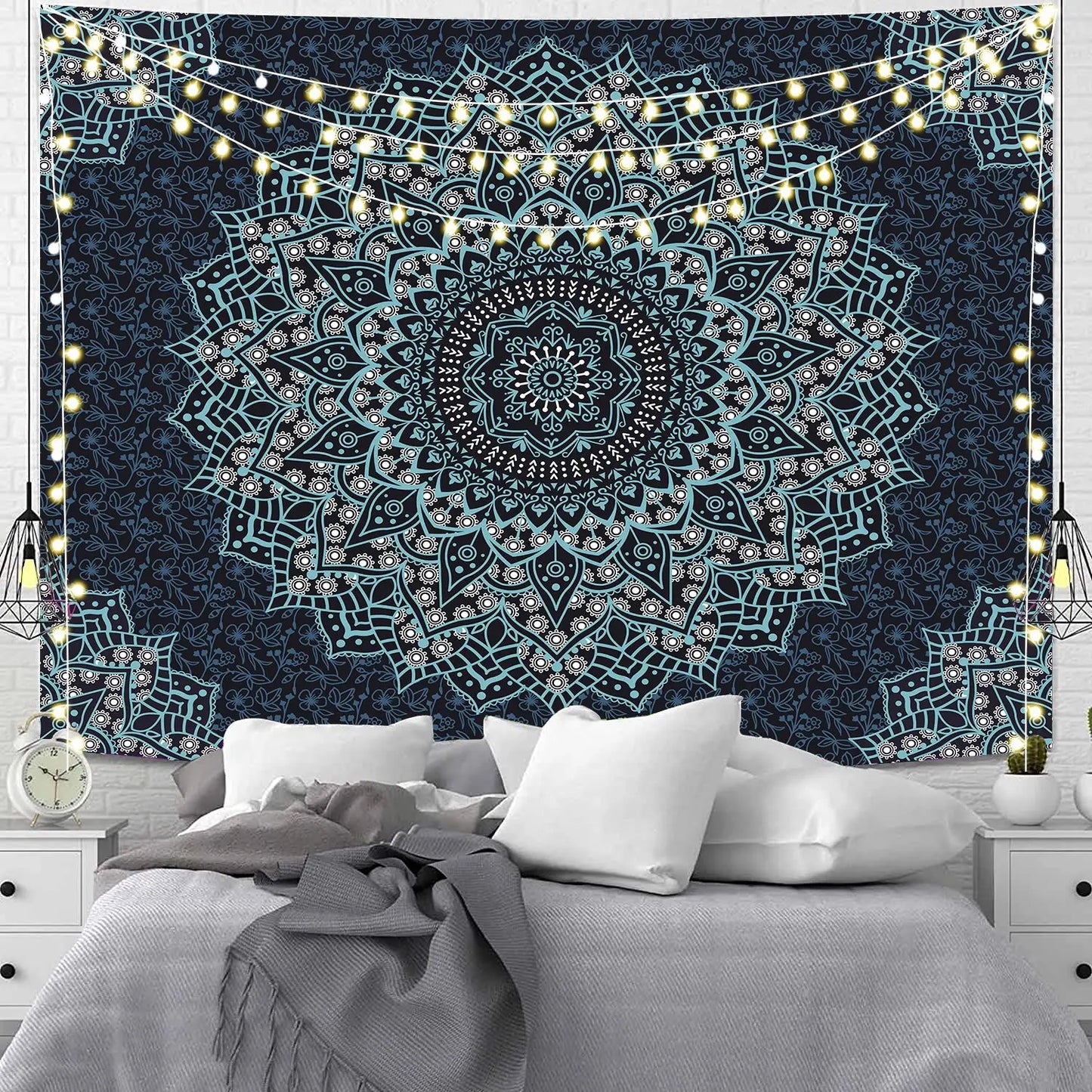 Wall Hanging Mandala Tapestry Boho Bohemian Home Decor Aesthetic Living Room Bedroom Background Wall Art