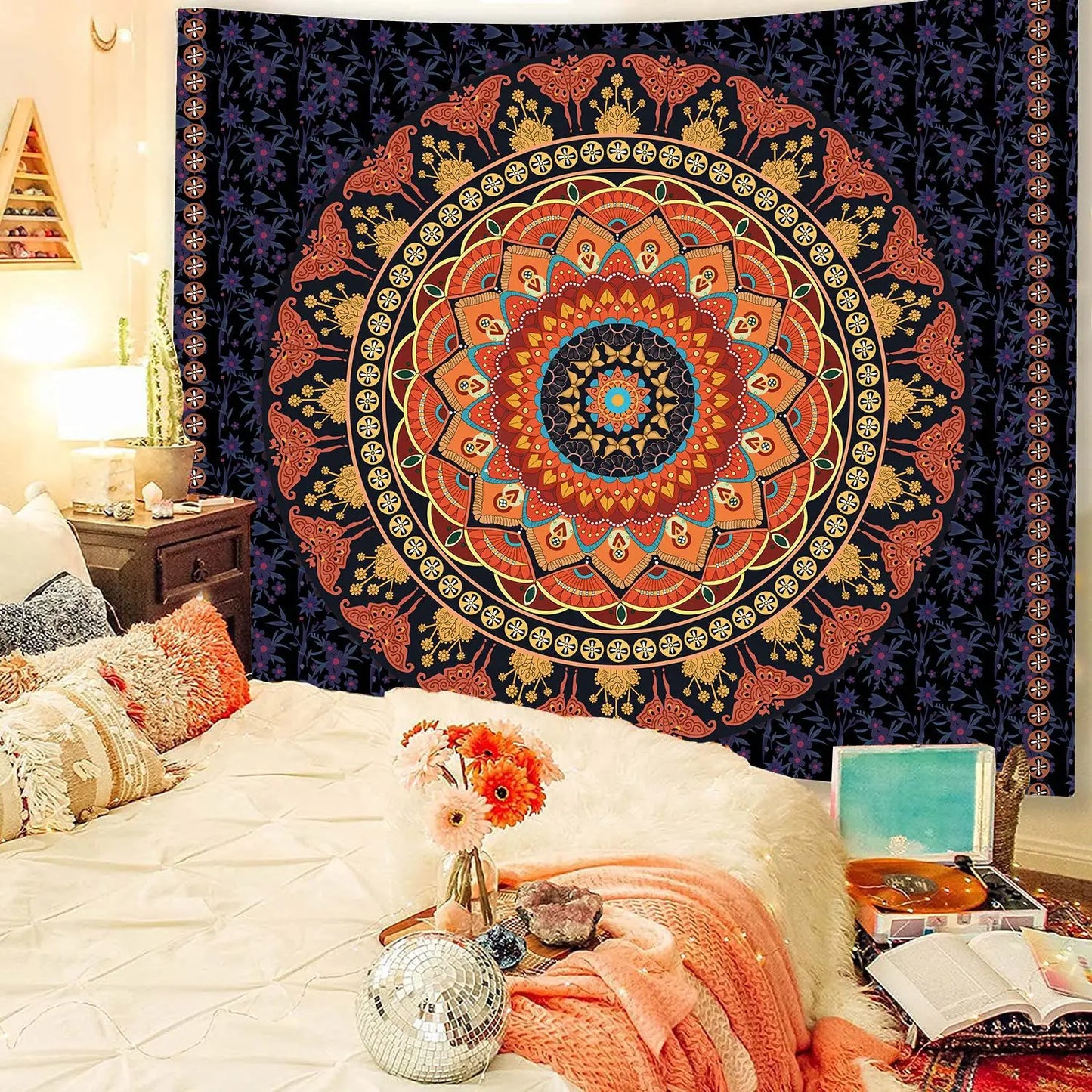 Wall Hanging Mandala Tapestry Boho Bohemian Home Decor Aesthetic Living Room Bedroom Background Wall Art