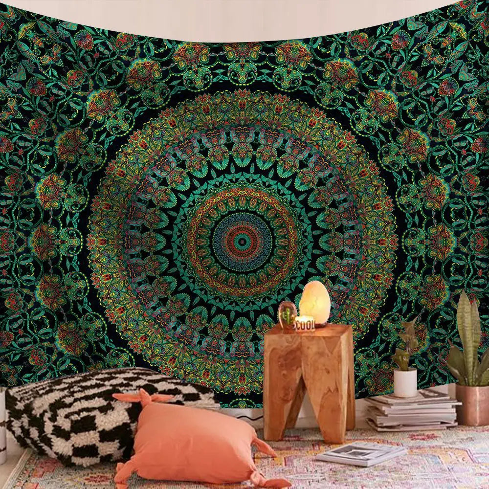 Wall Hanging Mandala Tapestry Boho Bohemian Home Decor Aesthetic Living Room Bedroom Background Wall Art
