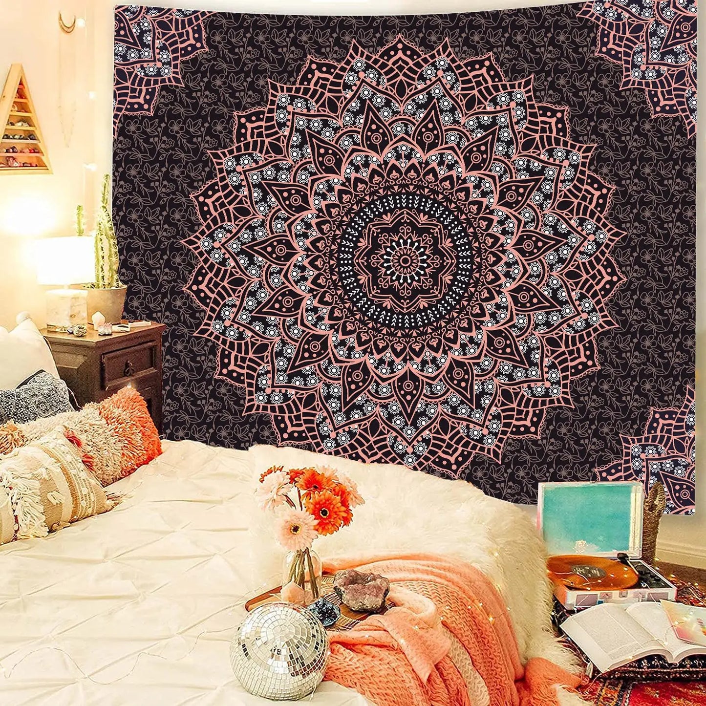 Wall Hanging Mandala Tapestry Boho Bohemian Home Decor Aesthetic Living Room Bedroom Background Wall Art