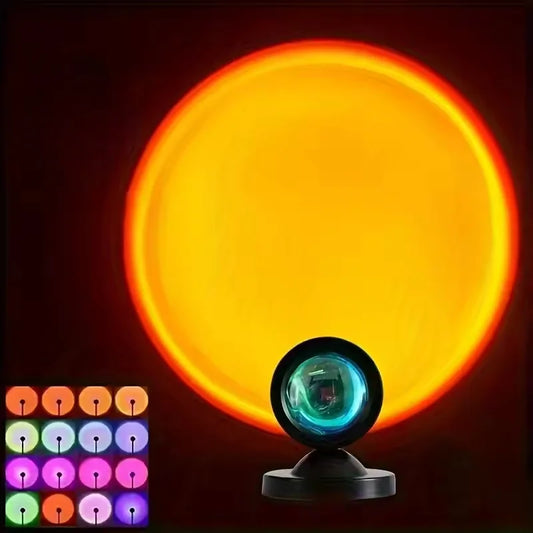 Sunset Lamp Projector LED Light Rainbow Night Light Bedroom Home Decor Aesthetic Room Decoration Living Room