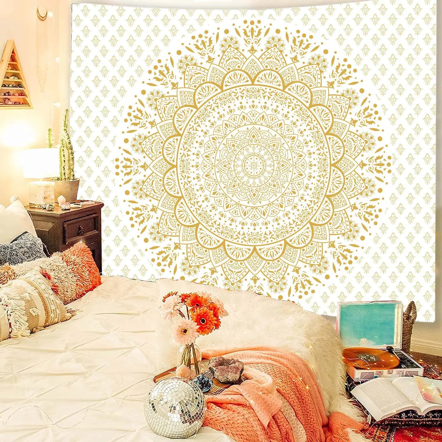 Wall Hanging Mandala Tapestry Boho Bohemian Home Decor Aesthetic Living Room Bedroom Background Wall Art