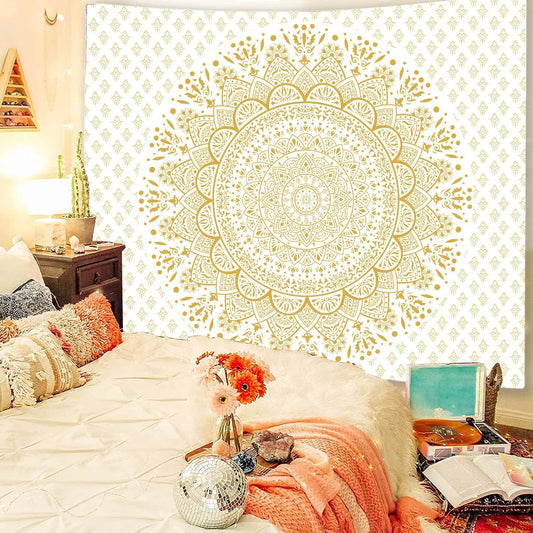 Wall Hanging Mandala Tapestry Boho Bohemian Home Decor Aesthetic Living Room Bedroom Background Wall Art